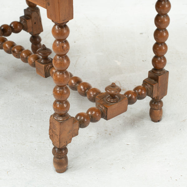 Louis XIII Period Walnut Side with Bobbin-Turned Leg