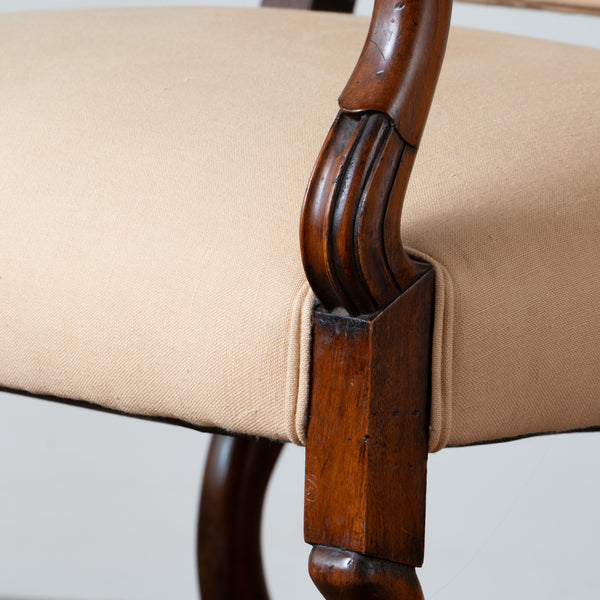 A Pair of 19th Century Louis XIV Style French Walnut Fauteuils,