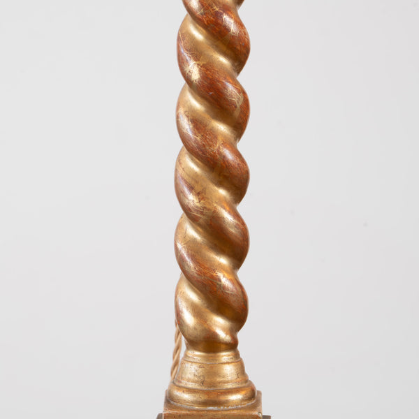A 20th Century Giltwood Solomonic Column Table Lamp