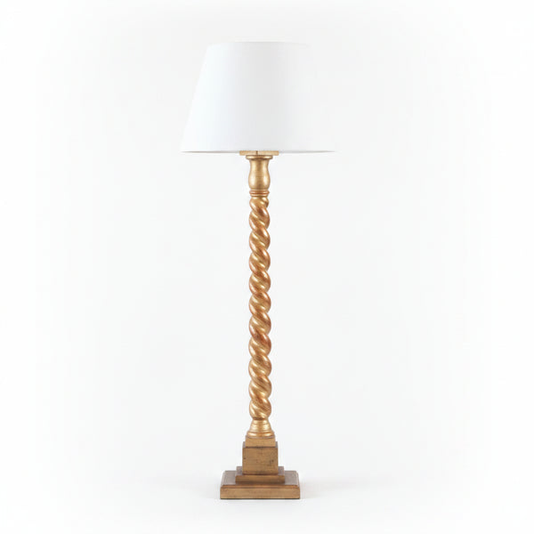 A 20th Century Giltwood Solomonic Column Table Lamp