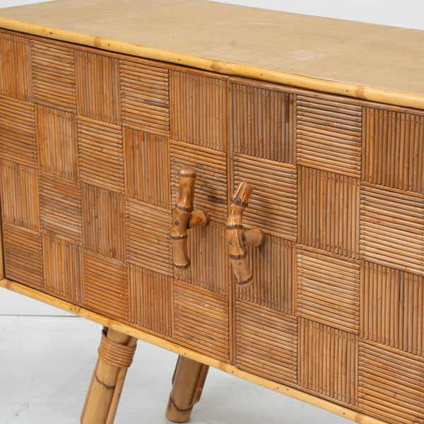 1950s Cane and Bamboo Sideboard