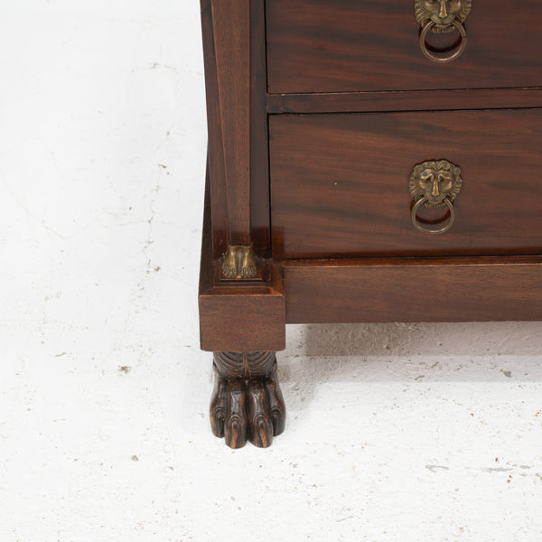 A Empire Mahogany Commode with Black Fossil Marble Top