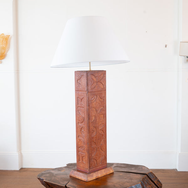Mid 20th Century Embossed Leather Floor Lamp