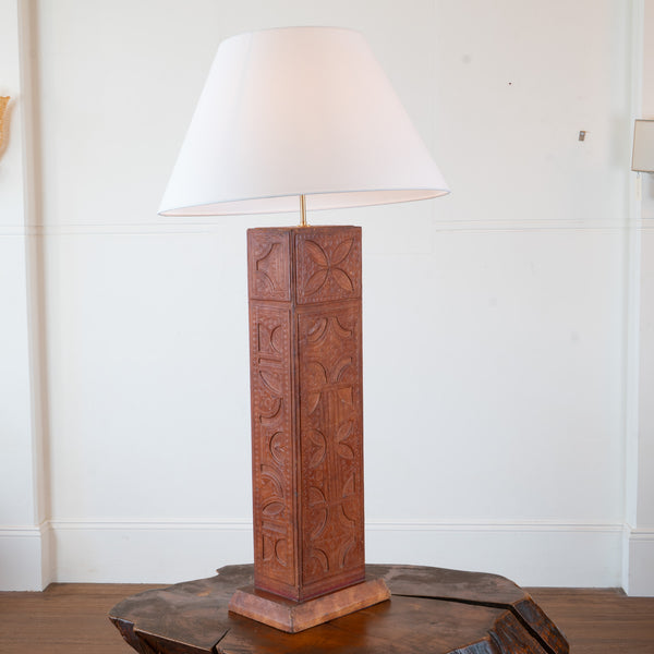 Mid 20th Century Embossed Leather Floor Lamp