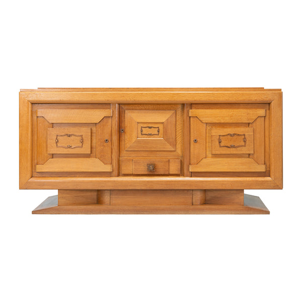 Art Deco Sideboard in Oak with Decorative Copper Detailing