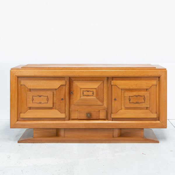 Art Deco Sideboard in Oak with Decorative Copper Detailing