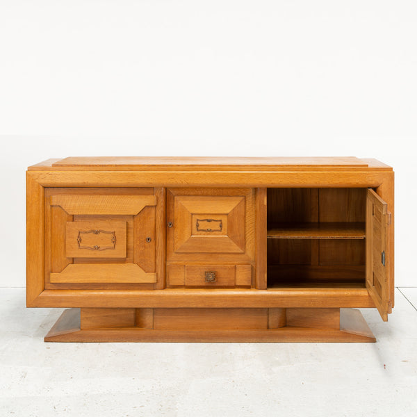 Art Deco Sideboard in Oak with Decorative Copper Detailing