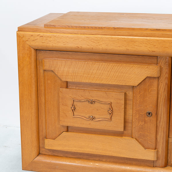 Art Deco Sideboard in Oak with Decorative Copper Detailing