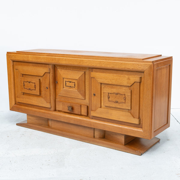 Art Deco Sideboard in Oak with Decorative Copper Detailing