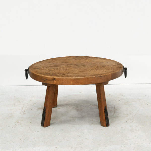 Mid Century Brutalist Oak Coffee Table