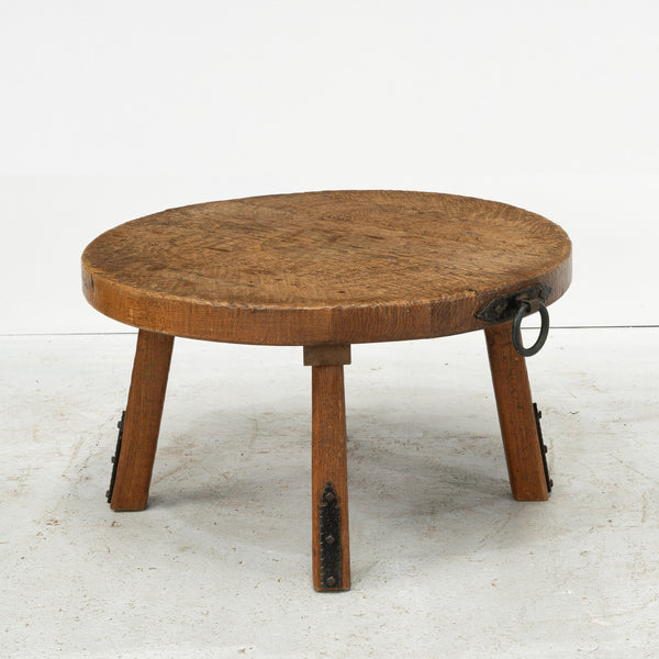 Mid Century Brutalist Oak Coffee Table