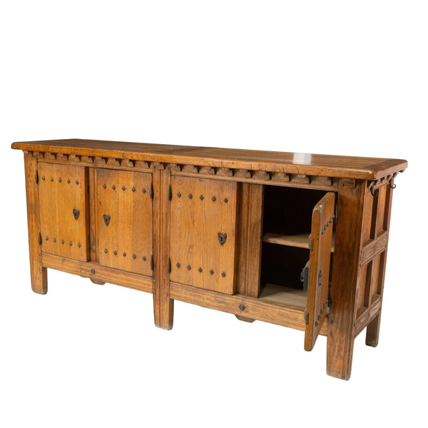 1960s Oak Sideboard in French Modern Rustic Style