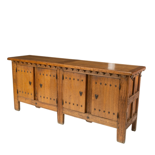 1960s Oak Sideboard in French Modern Rustic Style