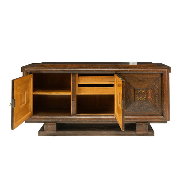 1940s Art Deco Dark Oak Console Table