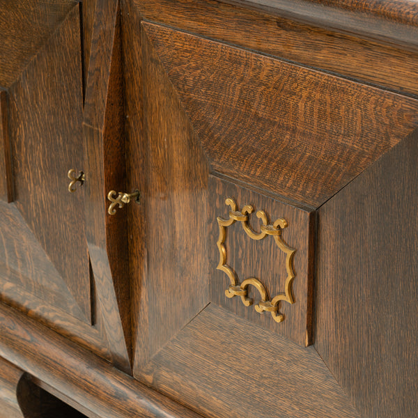 1940s Art Deco Dark Oak Console Table