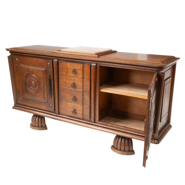 French Late Art Deco Oak Sideboard/Buffet