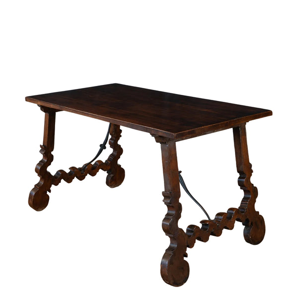 18th Century Spanish Baroque Walnut Trestle Table