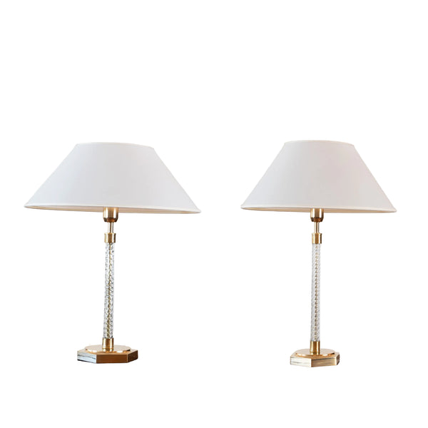 A Near Pair of Murano Glass Table Lamps
