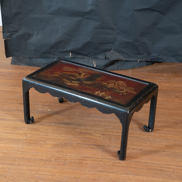 A Chinoiserie Red and Black Lacquer Low Table