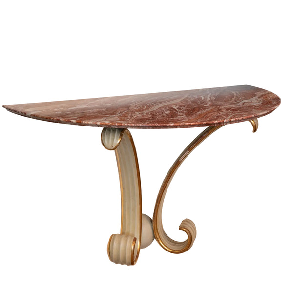 A PolyChrome and Gilded Osvaldo Borsani Wall Console