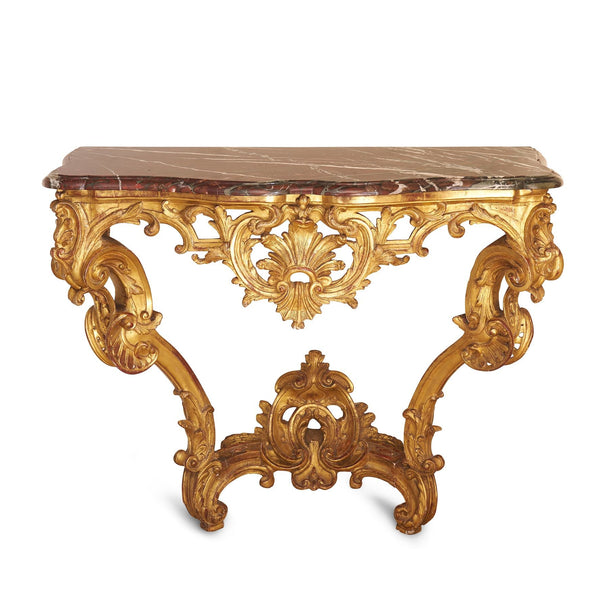 A Louis XV Period Giltwood Console Table