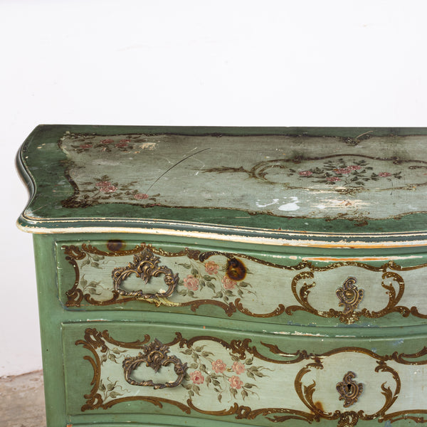 Pair of Italian Painted Louis XIV style Commodes