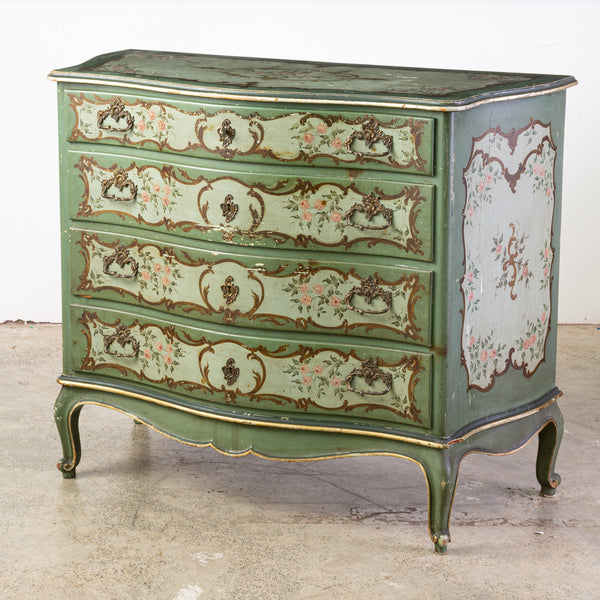 Pair of Italian Painted Louis XIV style Commodes