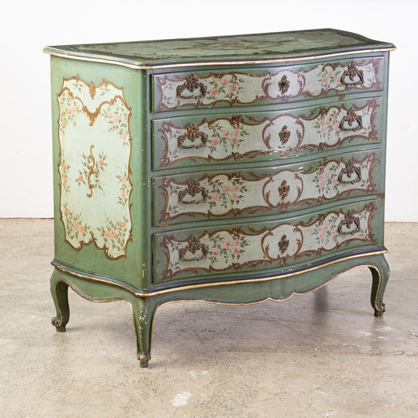 Pair of Italian Painted Louis XIV style Commodes