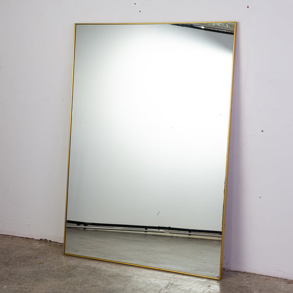 A Large Rectangular Vintage Brass Mirror