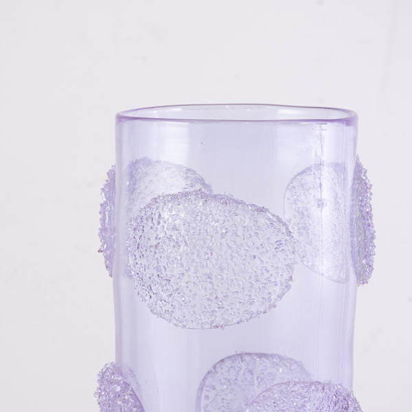 A Murano Lavender Vase with Applied Circles