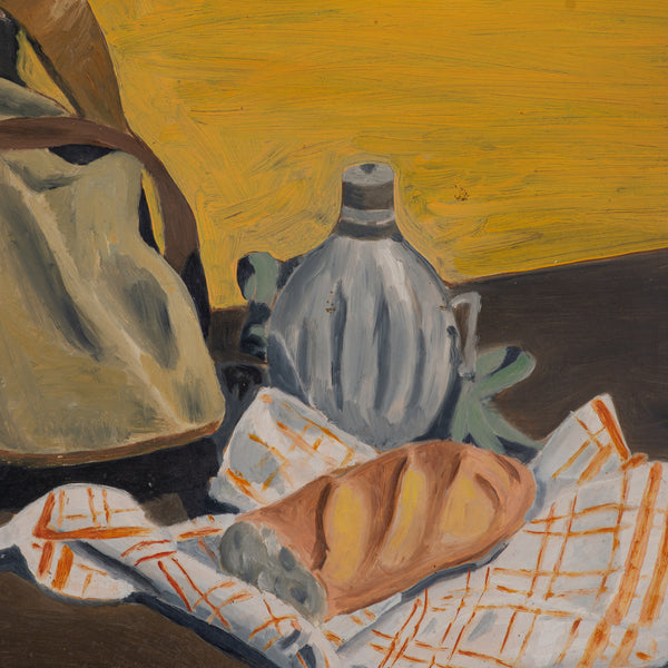 A Mid 20th Century A Still Life with Baguette and a Bag