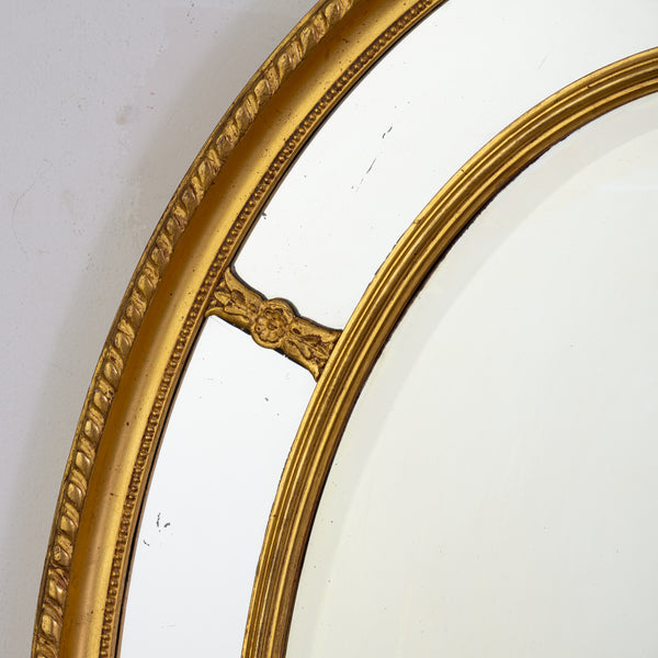 A 19th Century George III Style Oval Giltwood Mirror in Paraclose