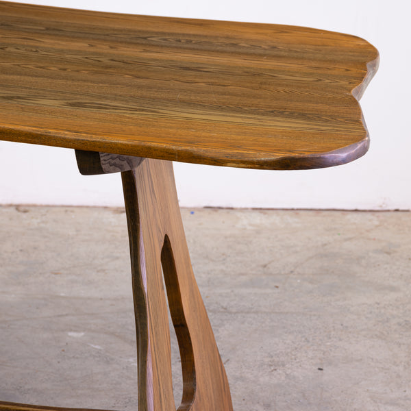 1970s Elm Dining Table of Organic Form