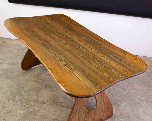 1970s Elm Dining Table of Organic Form