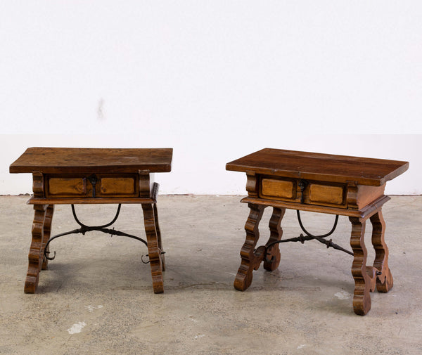 Pair of 20th Century Walnut Bedside TableS