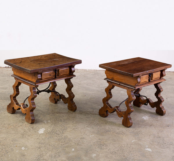 Pair of 20th Century Walnut Bedside TableS