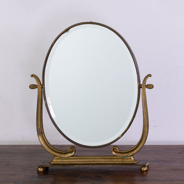 Small modernist Brass Dressing Mirror