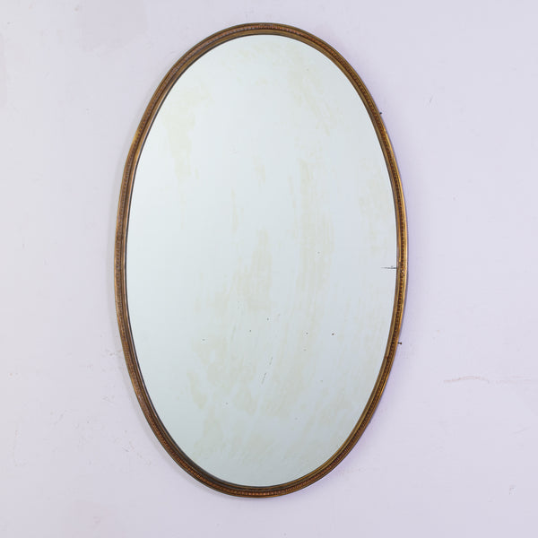 1970s Italian Brass Mirror with beaded Edge