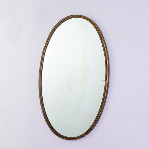 1970s Italian Brass Mirror with beaded Edge