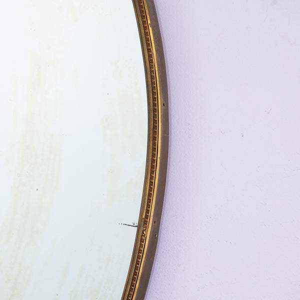 1970s Italian Brass Mirror with beaded Edge