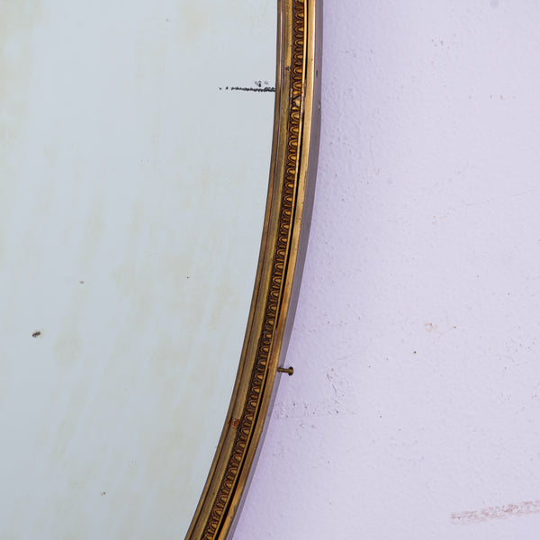 1970s Italian Brass Mirror with beaded Edge