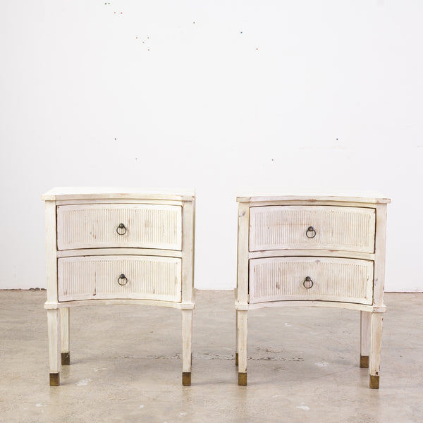 A Pair of Gustavian Style Painted Bedside Tables