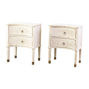 A Pair of Gustavian Style Painted Bedside Tables