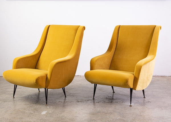 A Pair of Mid Century Italian Armchairs by Aldo Morbelli