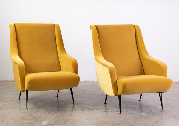 A Pair of Mid Century Italian Armchairs by Aldo Morbelli