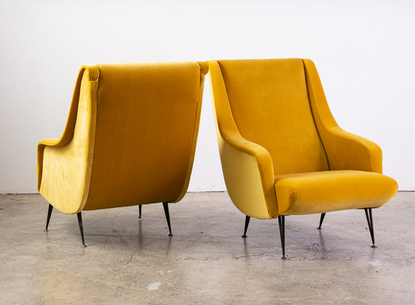 A Pair of Mid Century Italian Armchairs by Aldo Morbelli