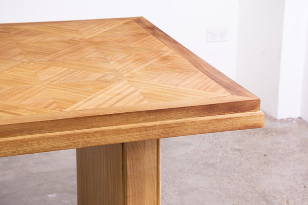 An Art deco Bleached Mahogany Dining Table/Desk in the manner of Gaston Poisson