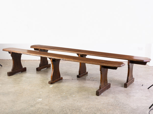 A Pair of 19th Century Italian Walnut Benches