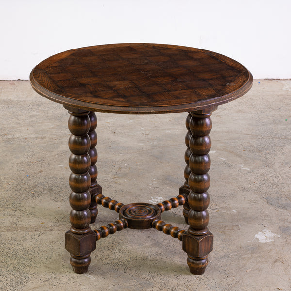 1940s Oak Side Table in the Manner of Duoudyt