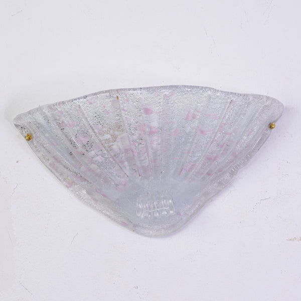 Pair of Shell form Pink and Graniglia Murano Wall Sconces